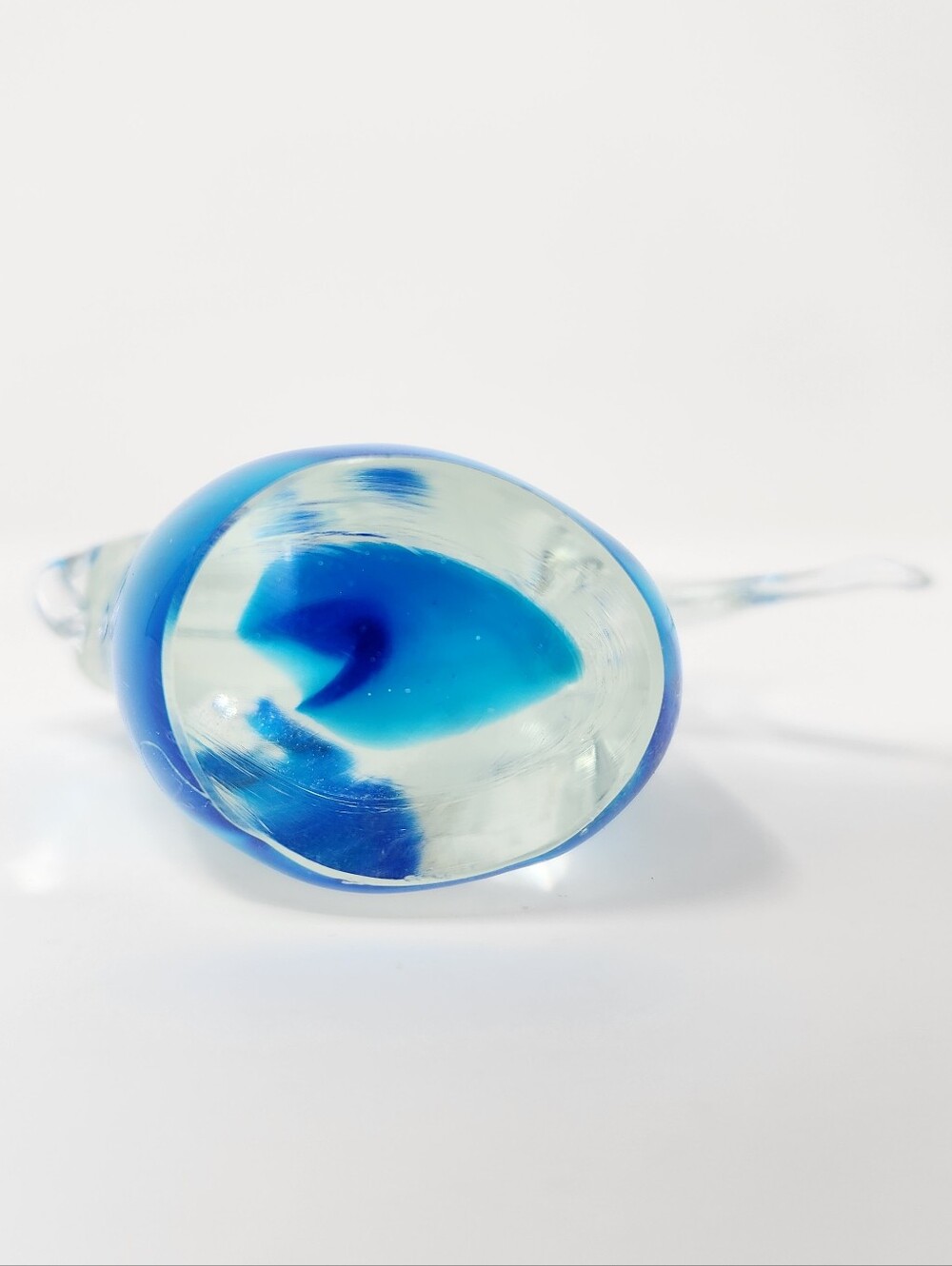 Formia Vetri Di Murano Blue and Clear Glass Fish Art Sculpture - Picture 8 of 8